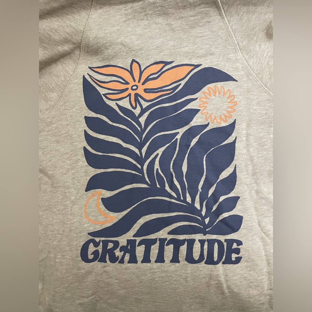 Spiritual Gangster NWT Gratitude Slub Terry  Raglan Full Zip Cream Hoodie XS - Picture 8 of 12